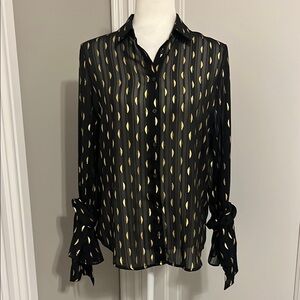 Banana republic Black and Gold sheer Women's Top size small